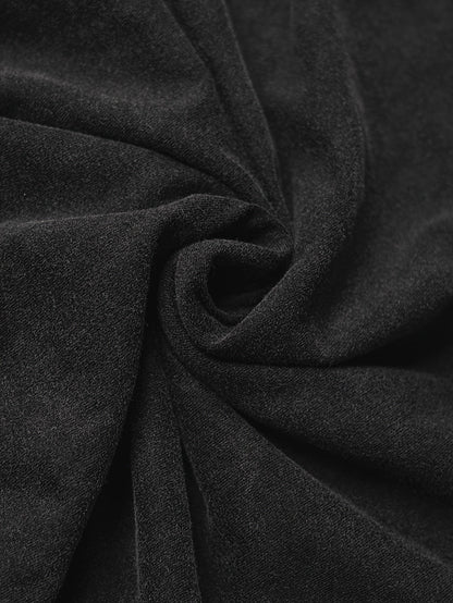 Sweat-shirt Homme ample noir délavé imprimé texte et écussons style racing
