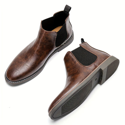 Bottes Chelsea Homme Marron Foncées Élastiquées Style Classique