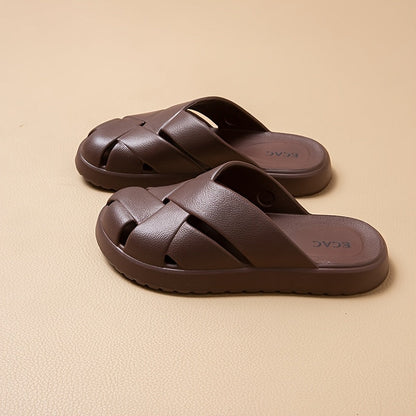 Sandales plates à plateforme tressée pour femme – Style décontracté et tendance