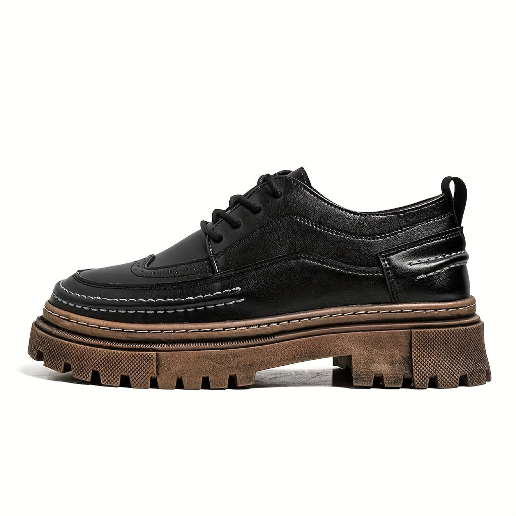 Vintage Derby-Herrenschuhe mit dicker Sohle – eleganter urbaner Stil für Hochzeit und Alltag