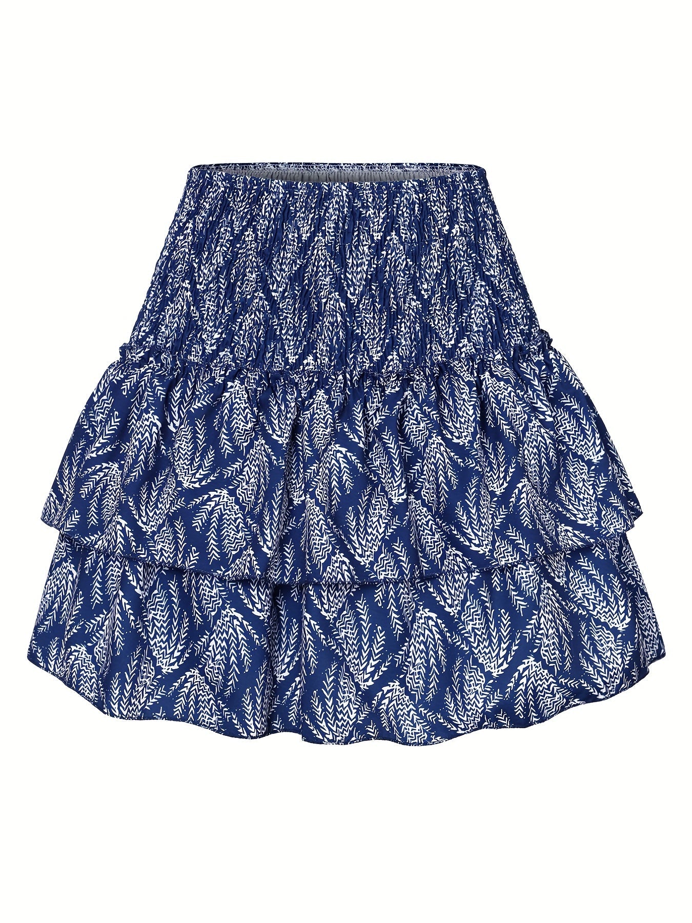 Short ruffled tropical-style skirt for women, elegant and summery
