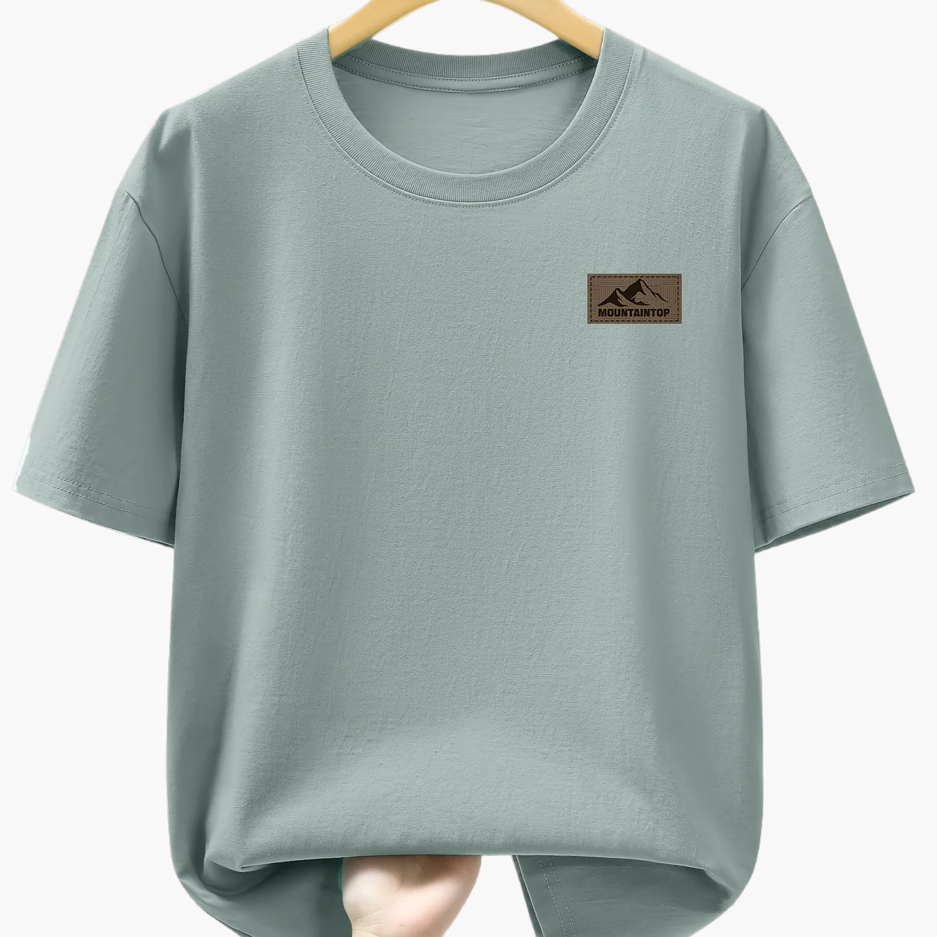 T-shirt casual męski w sportowym stylu z nadrukiem gór – Idealny na wypoczynek i weekend