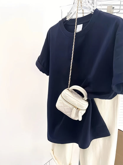 T-shirt basique à manches courtes style décontracté pour femme