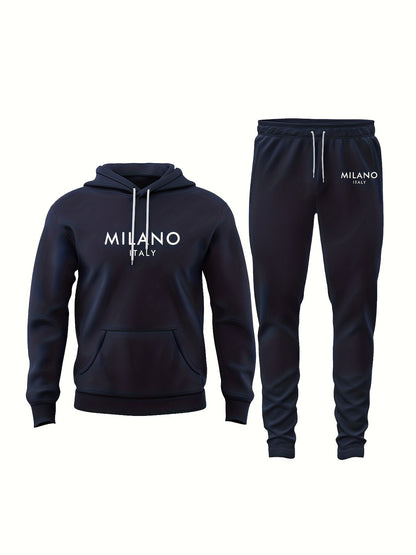 Survêtement à Capuche Homme MILANO ITALY – Ensemble Sweat et Jogging Style Urbain Décontracté