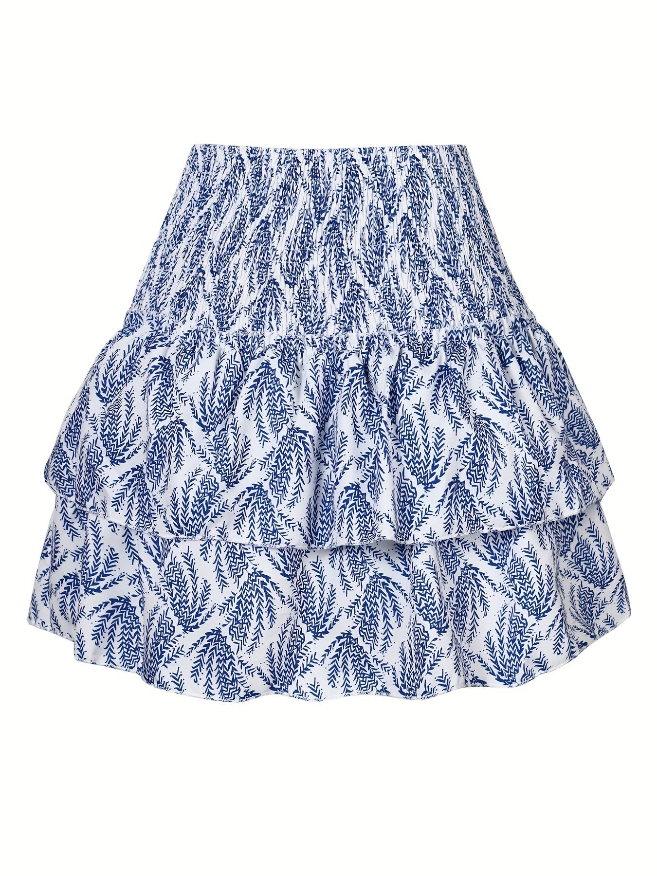 Short ruffled tropical-style skirt for women, elegant and summery