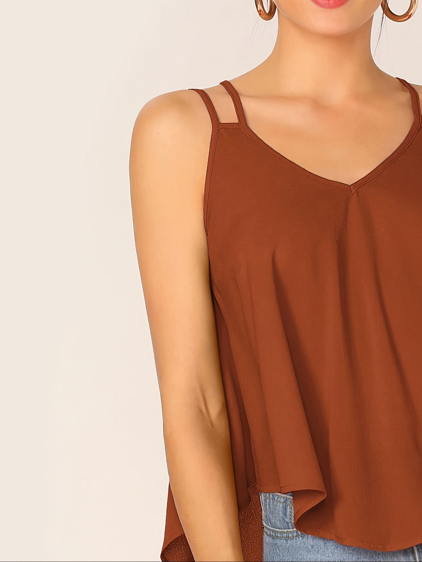 Fließendes Damen-Top mit doppelten Trägern, casual-chic Stil
