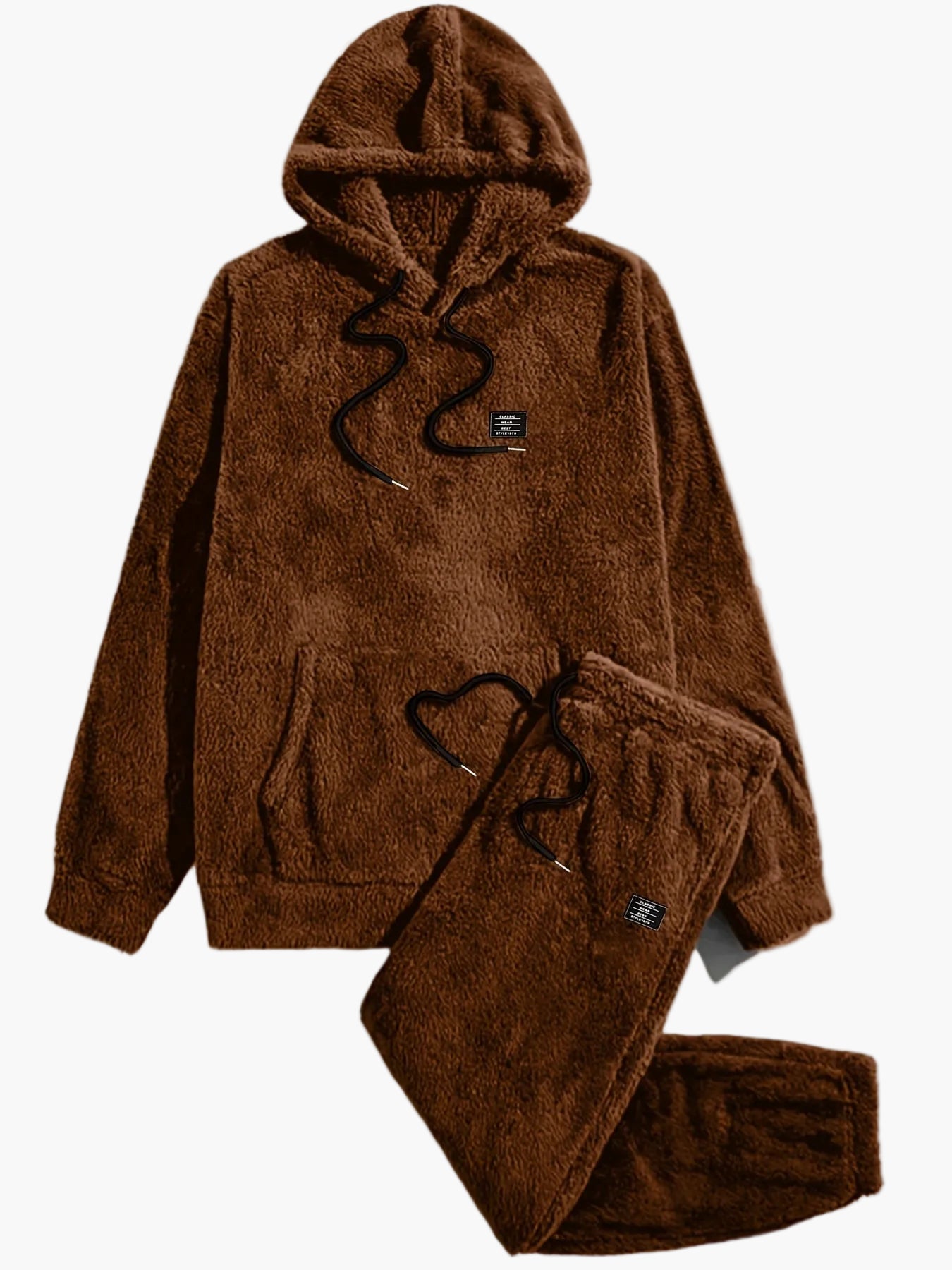 Męski dres casual z kapturem w stylu polarowym na jesień i zimę