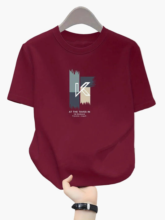 T-shirt homme style décontracté avec imprimé graphique lettre K
