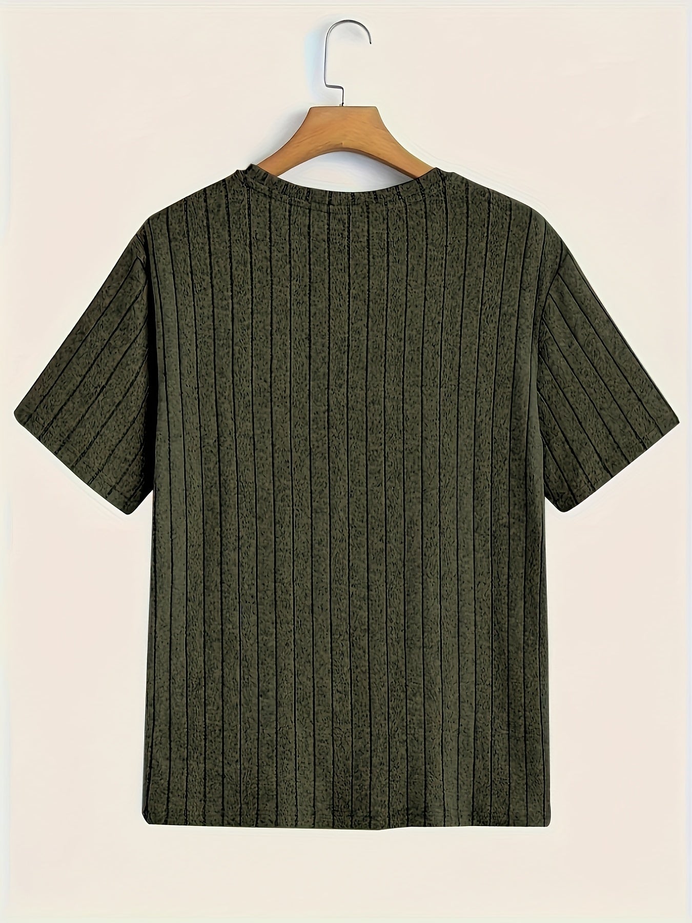 T-shirt à manches courtes pour homme style moderne à rayures texturées – Casual chic et polyvalent