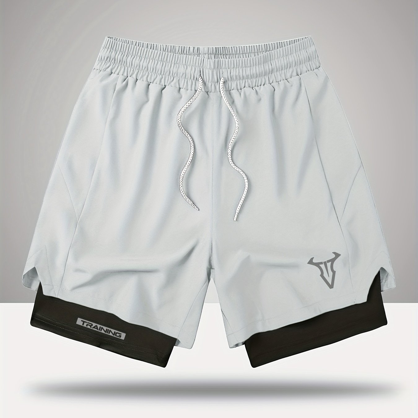 Short de sport homme entraînement double couche style moderne pour fitness et course à pied