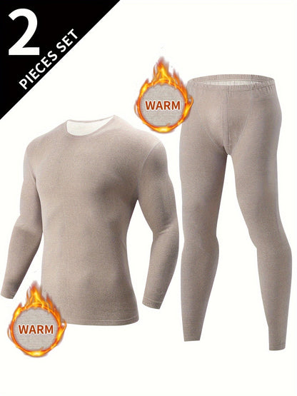 Ensemble Sous-Vêtements Thermiques Homme 2 Pièces Noir Manches Longues