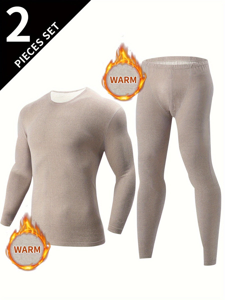 Ensemble Sous-Vêtements Thermiques Homme 2 Pièces Noir Manches Longues