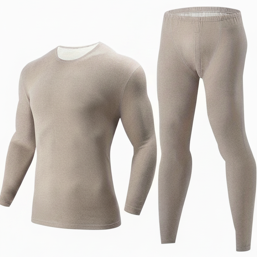 Ensemble Sous-Vêtements Thermiques Homme 2 Pièces Noir Manches Longues