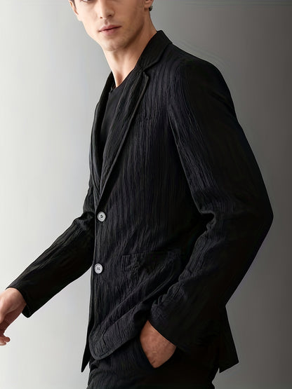 Elegant men's striped casual-style blazer for spring/summer