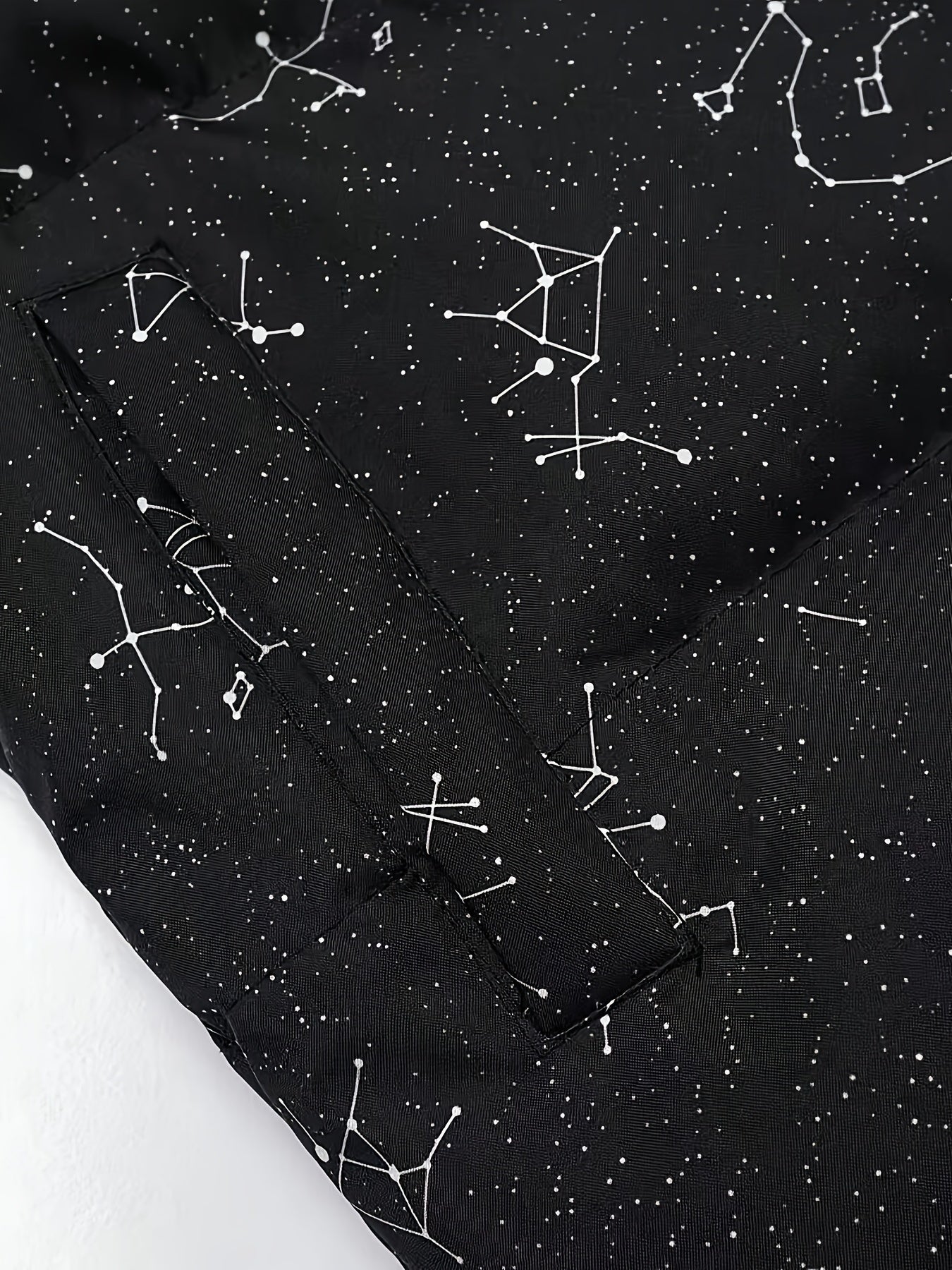 Doudoune matelassée col montant à motif constellation imprimé bicolore pour homme
