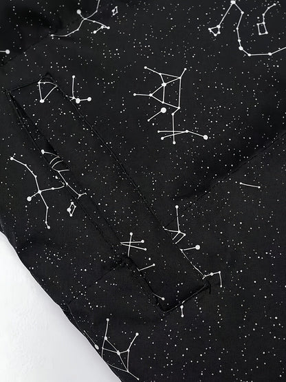 Doudoune matelassée col montant à motif constellation imprimé bicolore pour homme