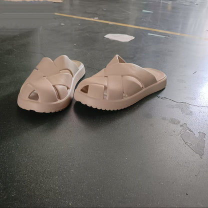 Sandales plates à plateforme tressée pour femme – Style décontracté et tendance