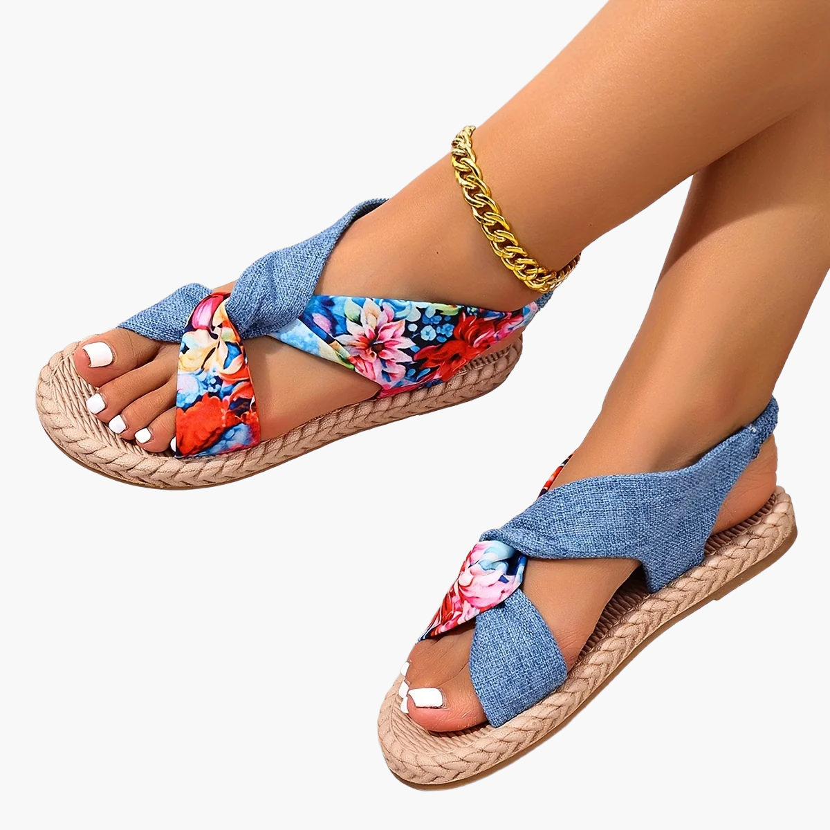 Mode sommar sandaler för kvinnor med öppen tå och korsade remmar