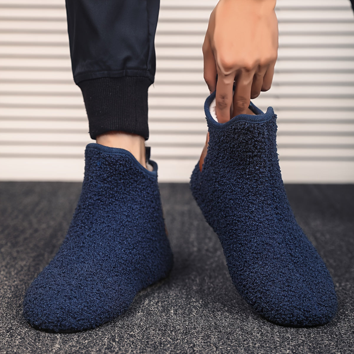 Bottes souples en tissu bouclé Homme, Intérieur fourré, confortables, multiples couleurs