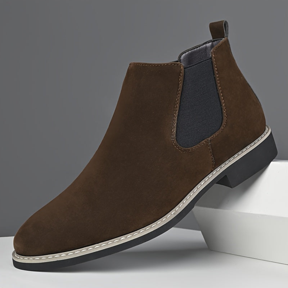 Bottes Chelsea Homme en Faux Daim, Élastiques Latéraux