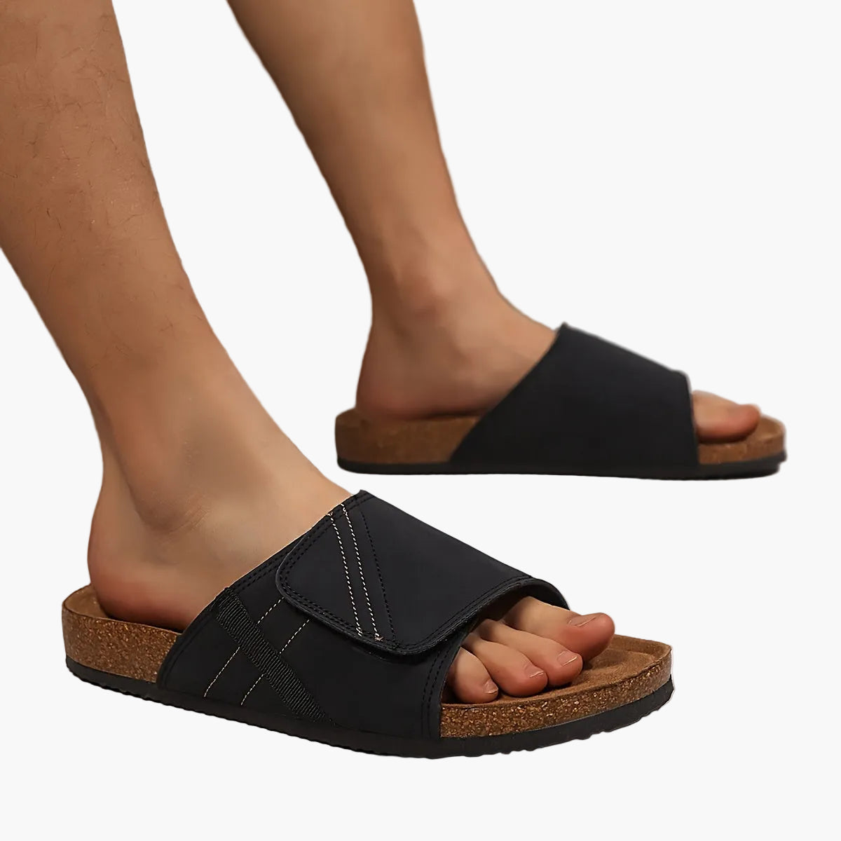 Sandales décontractées pour homme à enfiler avec semelle ergonomique – Idéal usage quotidien et détente
