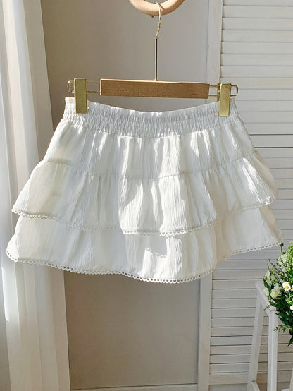 Bohemian-style ruffled mini skirt for women - Elegant and summery