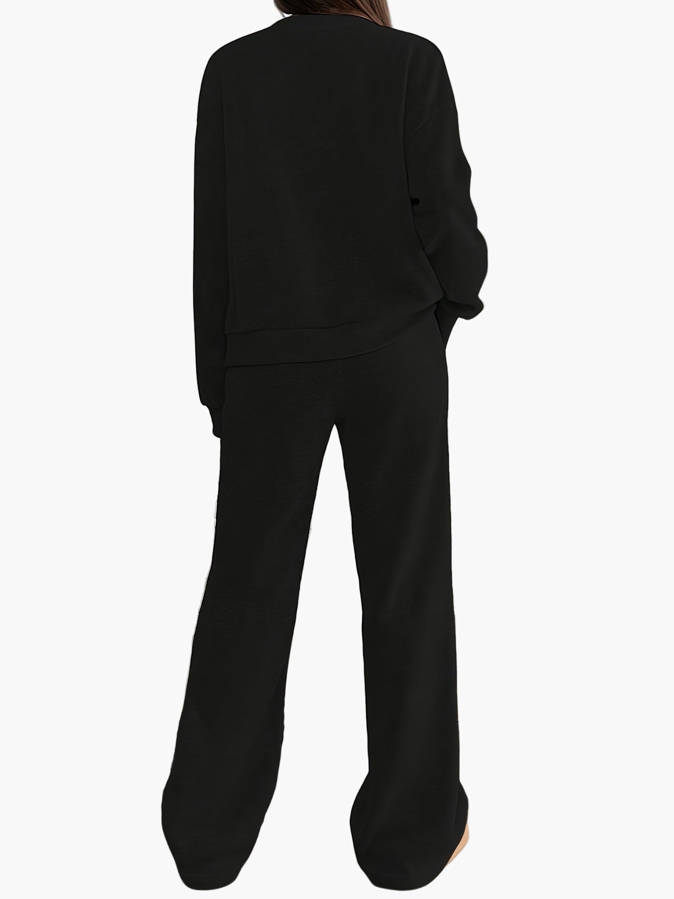 To-delt pyjamas til kvinder i afslappet stil med knapper og lommer, behageligt loungewear til hjemmet