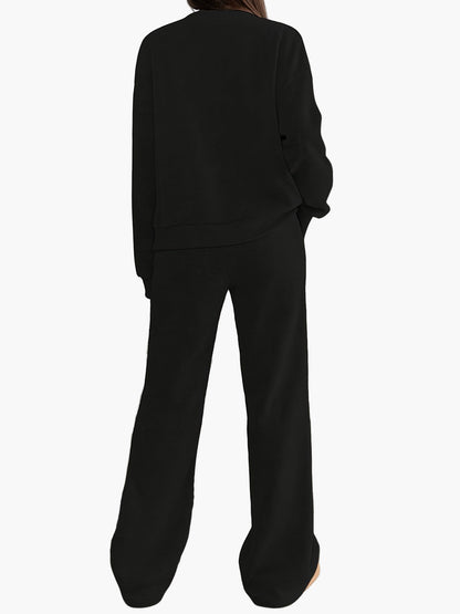 To-delt pyjamas til kvinder i afslappet stil med knapper og lommer, behageligt loungewear til hjemmet