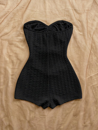 Bañador retro para mujer estilo pin-up de una pieza con corte y estampado de leopardo