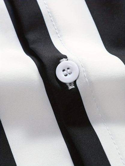 Camisa de Rayas Verticales Estilo Urbano para Hombre - Look Casual y a la Moda