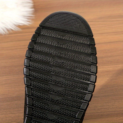 Chaussons Homme Doublés Chaussures Simples à Enfiler Hiver Noir