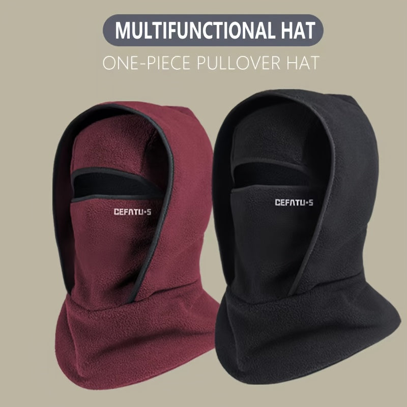 Cagoule multi-fonction en polaire, coupe-vent et chaude, pour activités extérieures