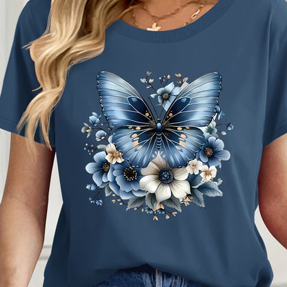 Dame T-shirt med korte ærmer i moderne afslappet stil til hverdag