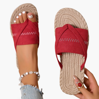 Avslappnade slip-on sandaler för kvinnor i preppy stil för sommaren
