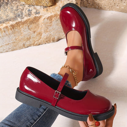 Damskie buty Mary Jane w stylu preppy z paskiem, idealne na co dzień i na czas wolny