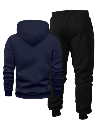 Ensemble Survêtement Homme Capuche et Pantalon Jogging Uni avec Cordon