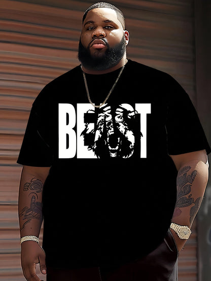 T-shirt grande taille homme style urbain imprimé BEAST – Mode streetwear décontractée