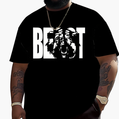 T-shirt grande taille homme style urbain imprimé BEAST – Mode streetwear décontractée