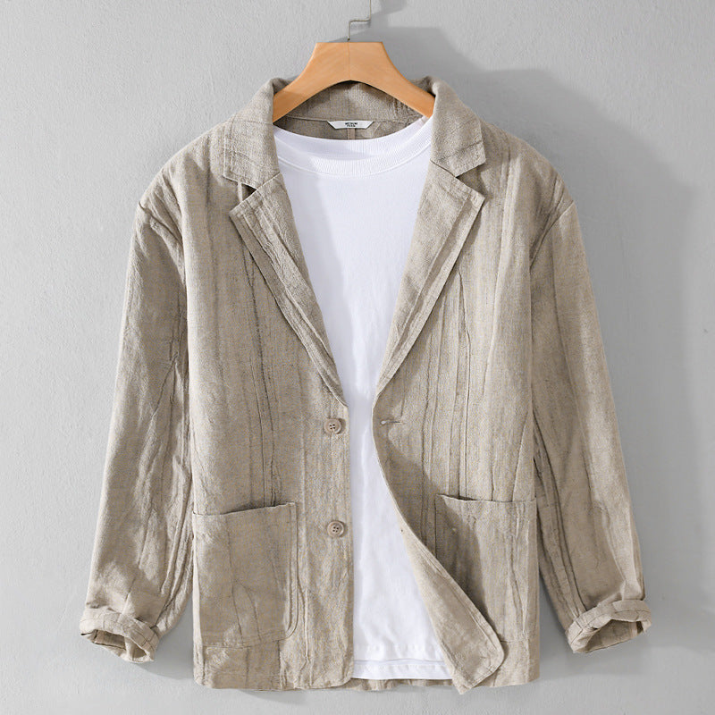 James – Chaqueta de Traje Casual de Manga Corta a Rayas
