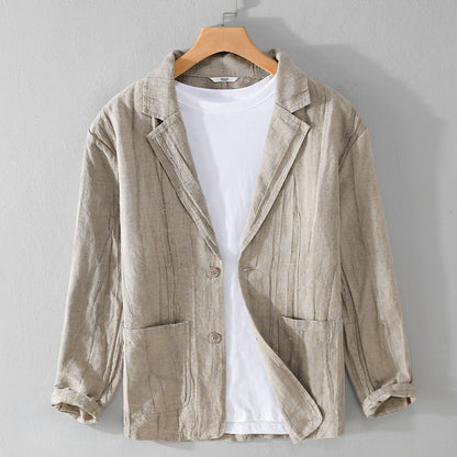 James – Chaqueta de Traje Casual de Manga Corta a Rayas