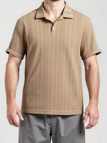 Polo décontracté pour homme style rétro tricoté été grande taille