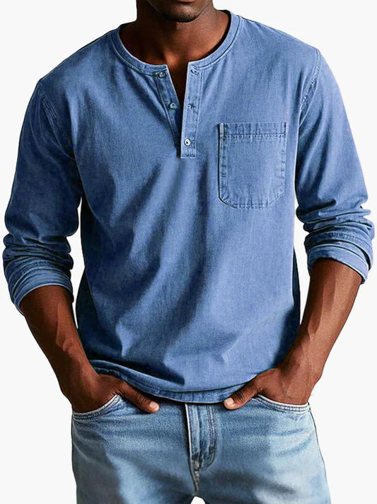 Herren-Henley-Hemd mit langen Ärmeln – Lässiger und eleganter Stil für alle Gelegenheiten