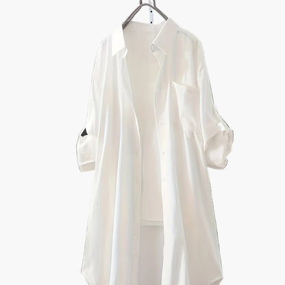 Langes Hemdblusenkleid im lässigen Stil für Damen, ideal für Frühling und Sommer  