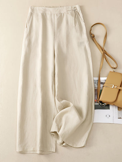 Pantalon large taille haute femme style élégant pour printemps et été