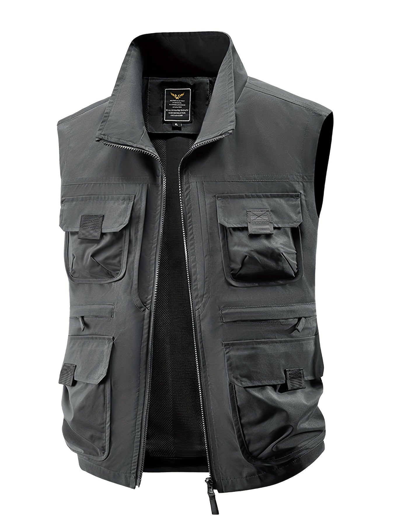 Gilet utilitaire sans manches pour homme style décontracté outdoor à poches multiples