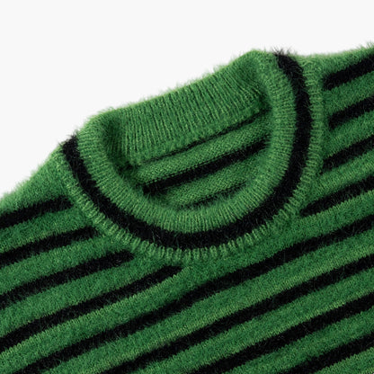 Herrtröja i streetwearstil med ränder, lös passform för höst och vinter