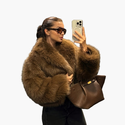 Chaqueta de mujer estilo chic de piel sintética corte amplio para otoño/invierno – Ideal para un look casual y elegante
