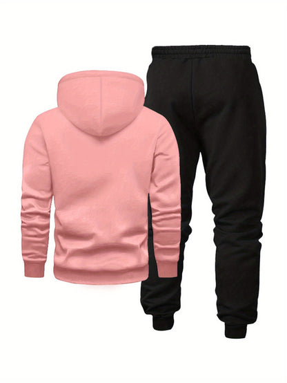 Ensemble Survêtement Homme Capuche et Pantalon Jogging Uni avec Cordon