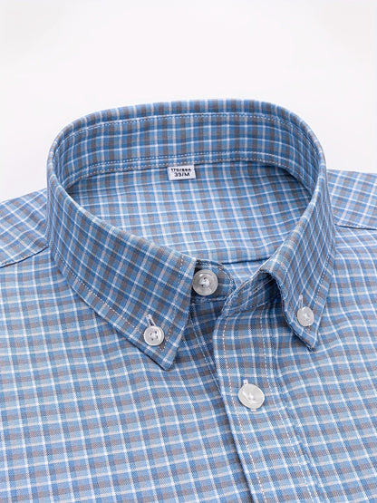 Chemise décontractée à carreaux pour homme, style week-end, manches longues, coupe régulière