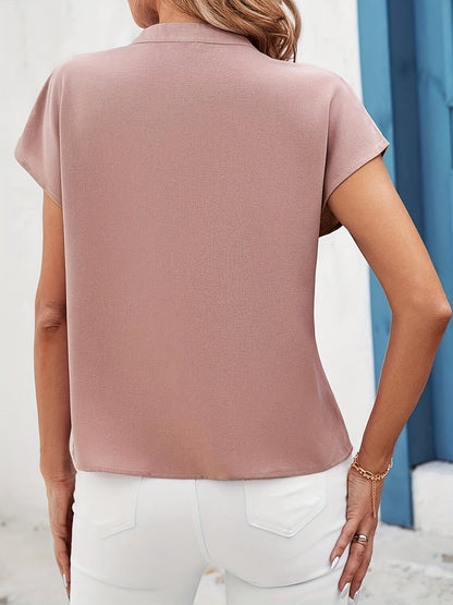 Elegant women's blouse with a chic V-neck style for office and outings